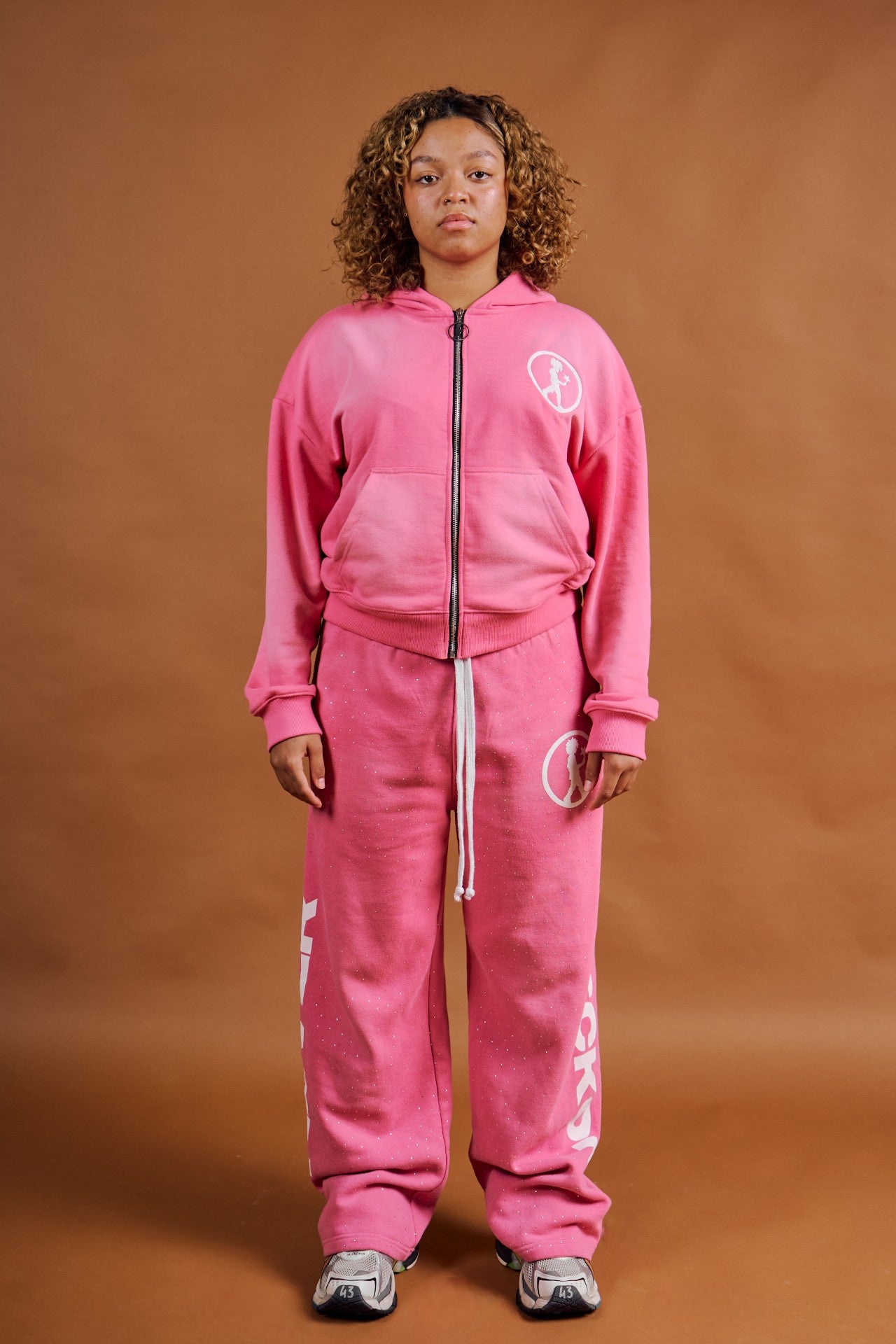 PINK "ACID WASH" ZIP UP